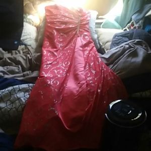 Pink and silver prom dress